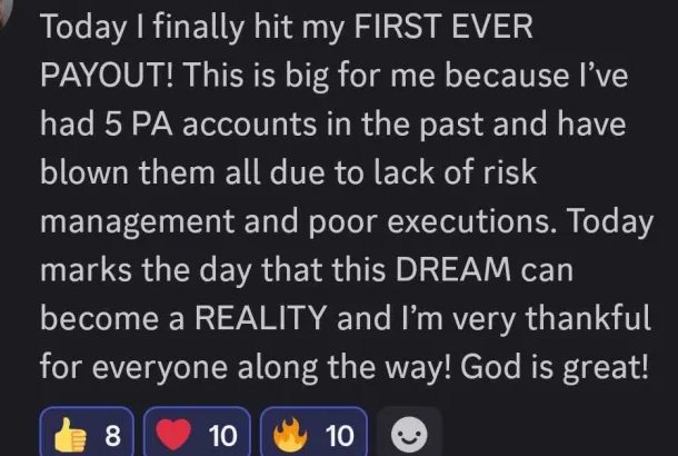Discord: first ever payout after blowing five funded accounts in the past