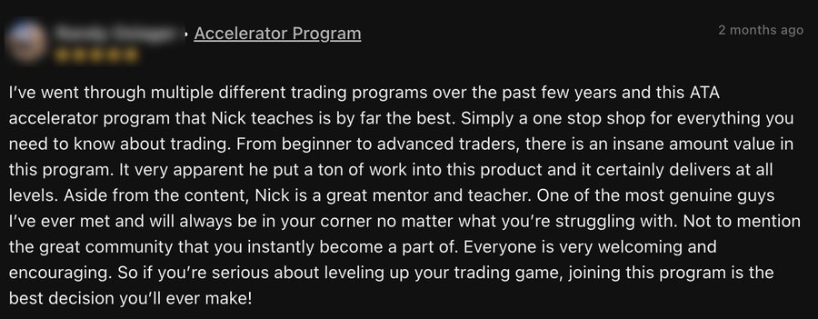 Review: went through multiple trading programs over the past few years and this Accelerator is by far the best, from beginner to advanced