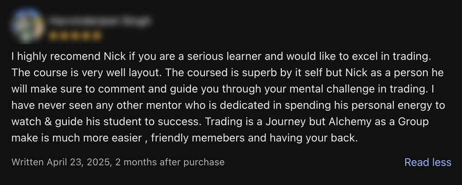 Review: Nick comments on and guides each student personally, recommended for serious learners